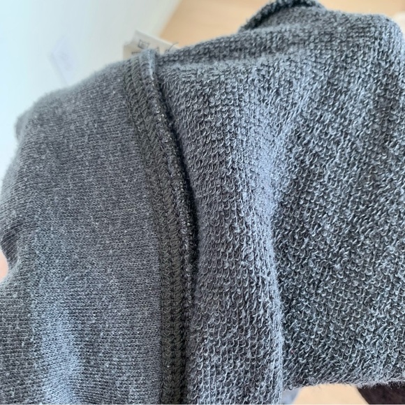 Grey Drawstring Fleece Terry Shorts with Green Palm Print Logo Graphic - Picture 7 of 10